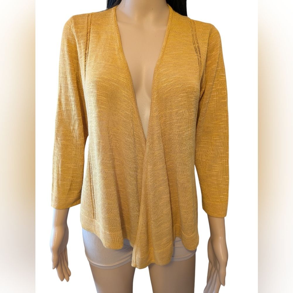 NWT Dressbarn Knit Cardigan Sweater Golden Yellow Medium